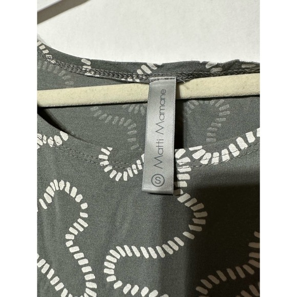 Matti Mamone Gray and white print sleeveless swing top size S - Picture 2 of 4